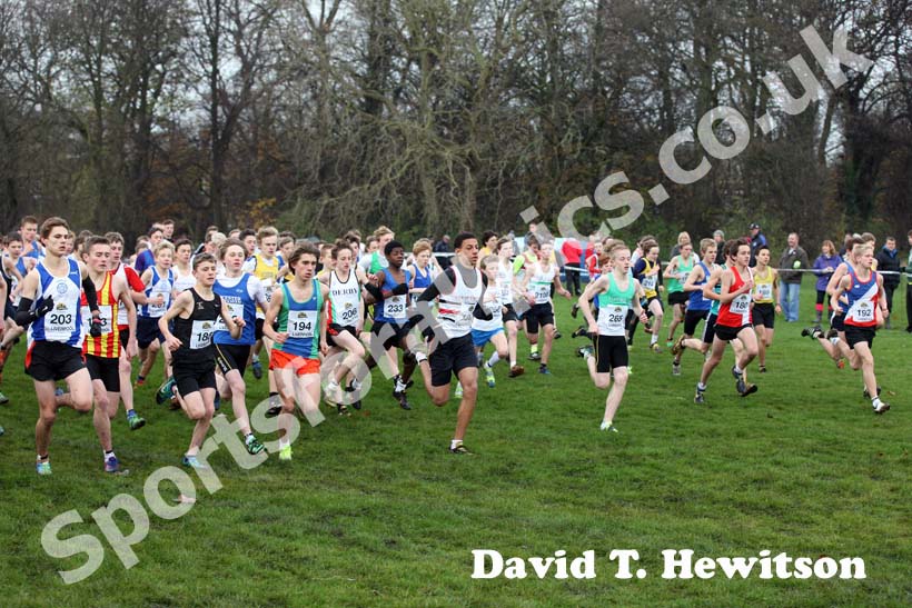 Under-15s boys start,  2012 McCain Liverpool Cross Challenge.